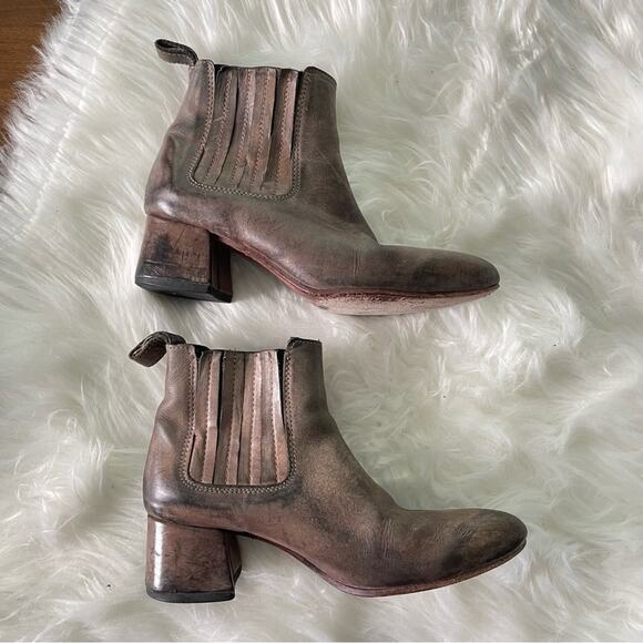 Freebird by Steven | FB Womens Dane Brown Leather Heeled Booties Boots Pull-On 7 - Picture 6 of 9